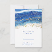 Réponse RSVP Elegant Blue and Gold Watercolor (Devant)