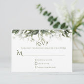 Réponse RSVP Elegant Greenery - Vert olive clair (Debout devant)