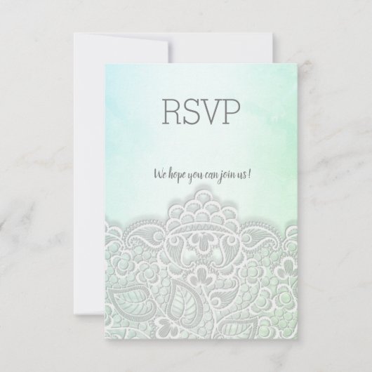 Réponse RSVP élégante bleu vert pour tous les évén (Devant)
