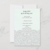 Réponse RSVP élégante bleu vert pour tous les évén (Dos)