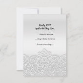 Réponse RSVP élégante en dentelle argentée pour to (Dos)