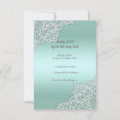 Réponse RSVP élégante en dentelle verte menthe pou (Dos)