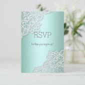 Réponse RSVP élégante vert menthe pour toutes les (Debout devant)