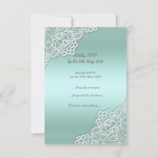 Réponse RSVP élégante vert menthe pour toutes les (Dos)