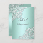 Réponse RSVP élégante vert menthe pour toutes les (Devant / Derrière)