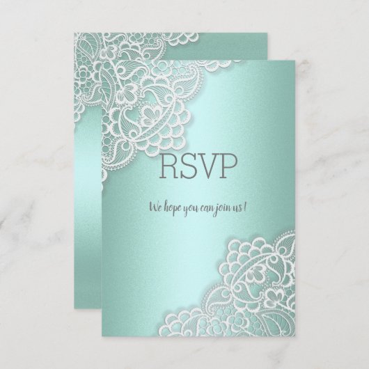 Réponse RSVP élégante vert menthe pour toutes les (Devant / Derrière)