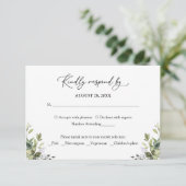 Réponse RSVP Eucalyptus Aquarelle Verdure (Debout devant)
