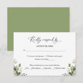Réponse RSVP Eucalyptus Aquarelle Verdure (Devant / Derrière)