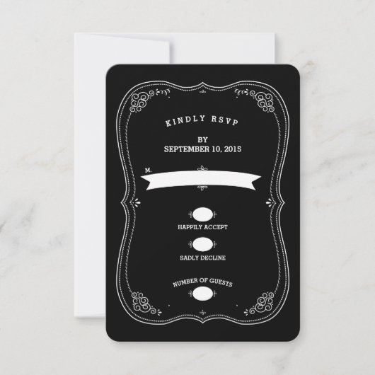 Réponse RSVP Fancy Chalkboard Vintage Bracket (Devant)