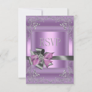 Réponse RSVP Fête 21ème Lilac Rose Gris Argent