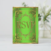 Réponse RSVP Fête d'anniversaire Lime Or (Debout devant)