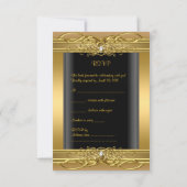 Réponse RSVP Fête d'anniversaire Or Diamant (Dos)