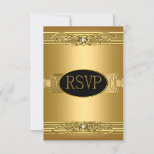 Réponse RSVP Fête d'anniversaire Or Diamant