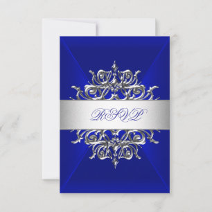 Réponse RSVP Fête d'anniversaire Royal Bleu sur Ar