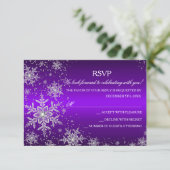 Réponse RSVP Fête de Noël Flocon de Neige Violet É (Debout devant)