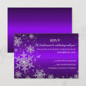 Réponse RSVP Fête de Noël Flocon de Neige Violet É (Devant / Derrière)