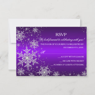 Réponse RSVP Fête de Noël Flocon de Neige Violet É