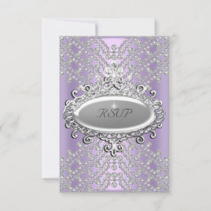 Réponse RSVP Fête Lilac Violet Blanc Diamant