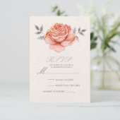 Réponse RSVP Feuille de Rose Pailletée Conte de Fé (Debout devant)