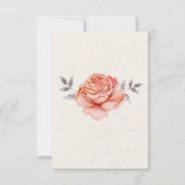 Réponse RSVP Feuille de Rose Pailletée Conte de Fé (Dos)