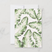 Réponse RSVP Feuilles Tropicales Vertes Blanches É (Dos)