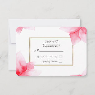 Réponse RSVP Fleur aquarelle Corail pêche d'été