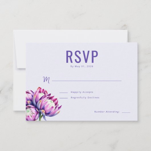 Réponse RSVP Fleur de Lavande Élégante (Devant)