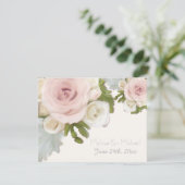 Réponse RSVP Fleur de mariage Feuille de rose succ (Debout devant)