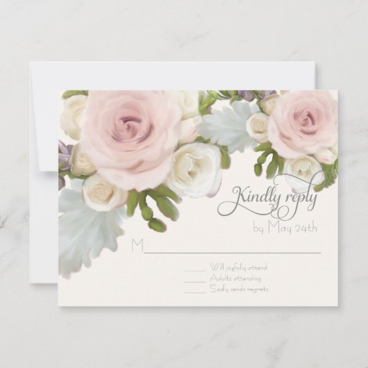 Réponse RSVP Fleur de mariage Feuille succulente d (Dos)