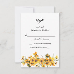 Réponse RSVP Fleur de tournesol d'automne sans rep