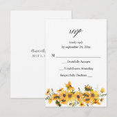 Réponse RSVP Fleur de tournesol d'automne sans rep (Devant / Derrière)