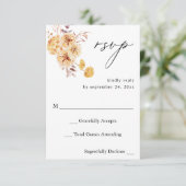 Réponse RSVP Fleur Florale Jaune Doré sans Repas (Debout devant)