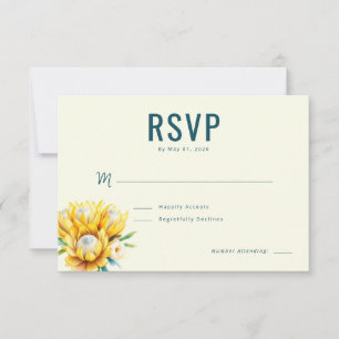 Réponse RSVP Fleurie Crème Élégante