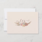 Réponse RSVP Fleurs Blanches Bohème Herbe de Pampa (Dos)