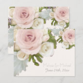 Réponse RSVP Fleurs de mariage Feuille succulente  (Devant / Derrière)