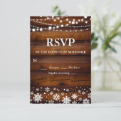 Réponse RSVP Flocon de Neige Hiver Rustique (Debout devant)