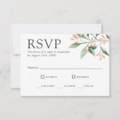 Réponse RSVP florale aquarelle élégante avec plats (Devant)