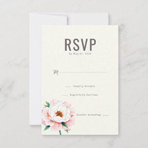 Réponse RSVP Florale Beige Élégante