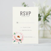 Réponse RSVP Florale Beige Élégante (Debout devant)