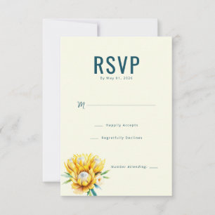 Réponse RSVP Florale Turquoise Élégante
