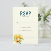Réponse RSVP Florale Turquoise Élégante (Debout devant)