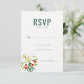 Réponse RSVP Florale Verte Élégante (Debout devant)