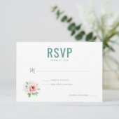 Réponse RSVP Florale Verte Élégante (Debout devant)