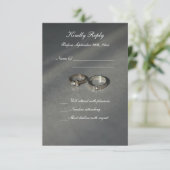 Réponse RSVP grise et blanche élégante pour mariag (Debout devant)