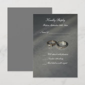 Réponse RSVP grise et blanche élégante pour mariag (Devant / Derrière)