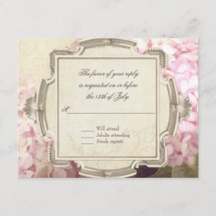 Réponse RSVP Manoir Hydrangea Vintage Parisien