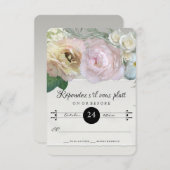 Réponse RSVP Marché Fleur Français Art Gris Ombre (Devant / Derrière)