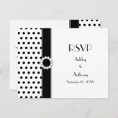 Réponse RSVP Mariage à pois noir et blanc (Devant / Derrière)