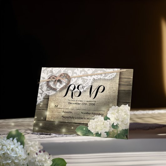 Réponse RSVP Mariage Bois de Fleur d'Hydrange