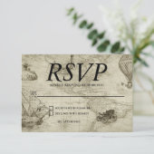 Réponse RSVP Mariage Carte Vintage Moderne (Debout devant)